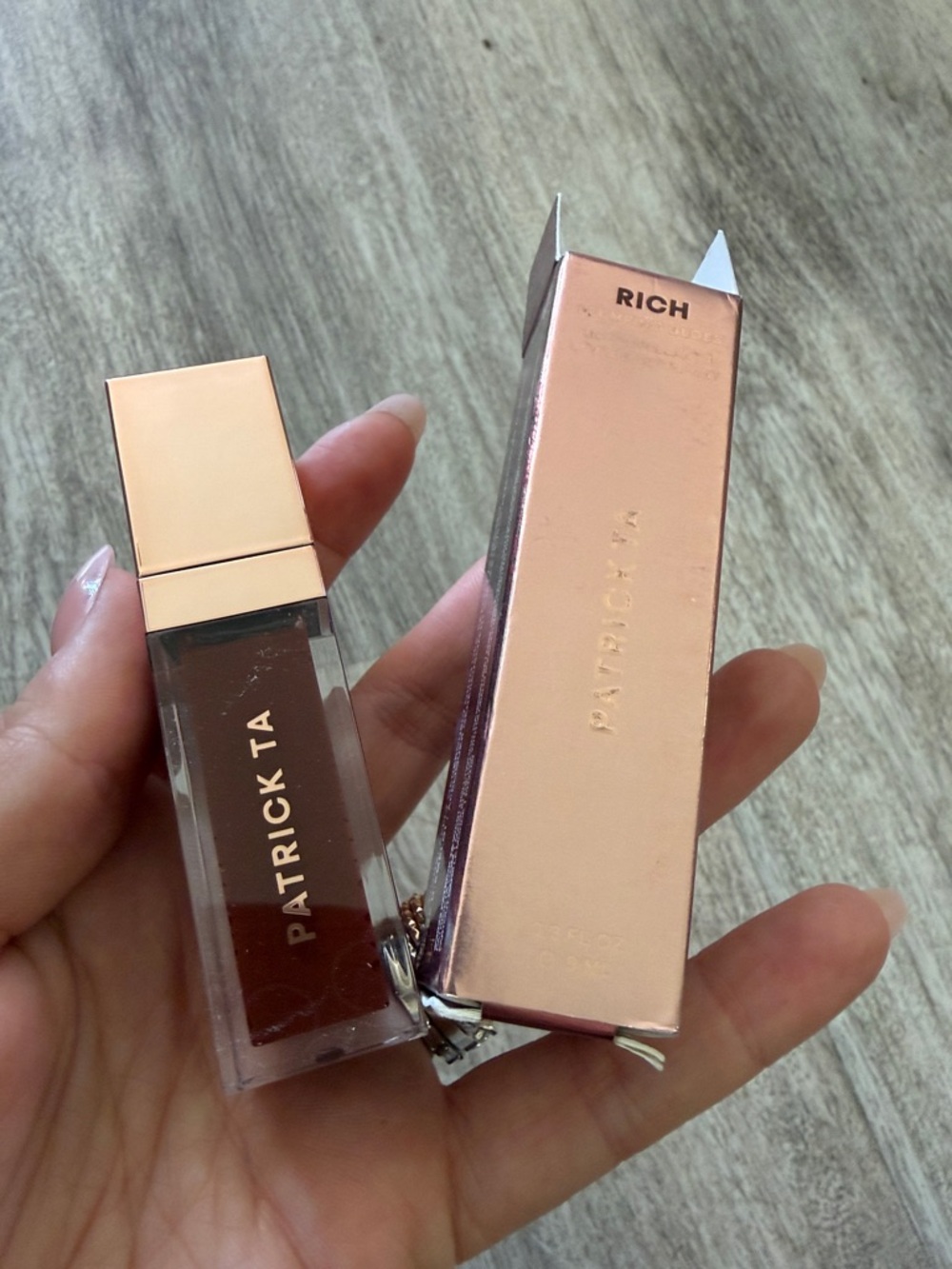 Patrick Ta Lip Gloss in Warm Brown with Rose Gold Cap